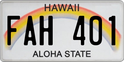 HI license plate FAH401