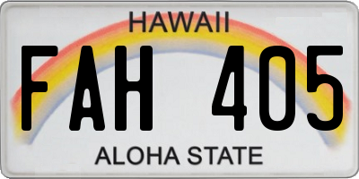 HI license plate FAH405