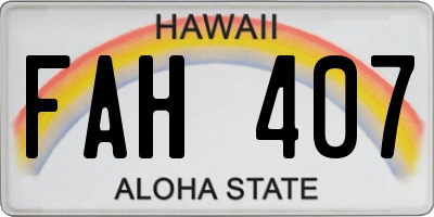 HI license plate FAH407