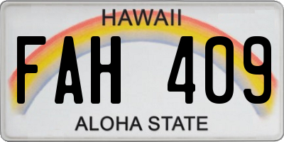 HI license plate FAH409
