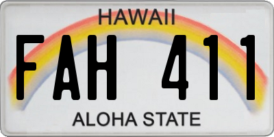 HI license plate FAH411