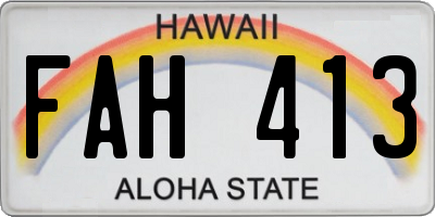 HI license plate FAH413