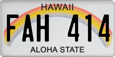 HI license plate FAH414