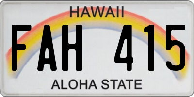 HI license plate FAH415