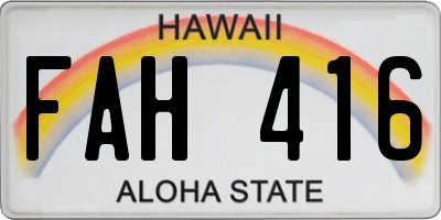 HI license plate FAH416