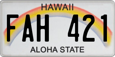 HI license plate FAH421