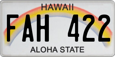 HI license plate FAH422