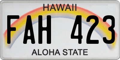 HI license plate FAH423