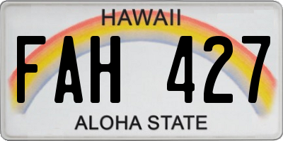 HI license plate FAH427