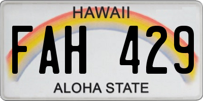 HI license plate FAH429
