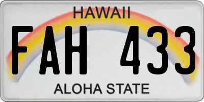 HI license plate FAH433