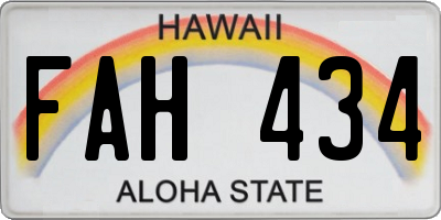 HI license plate FAH434