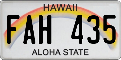 HI license plate FAH435