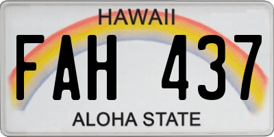 HI license plate FAH437