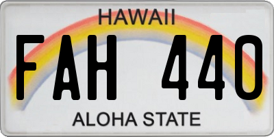 HI license plate FAH440