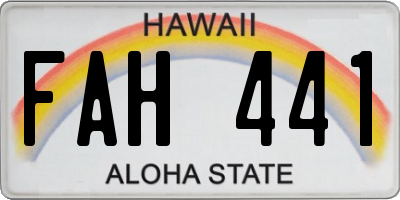 HI license plate FAH441