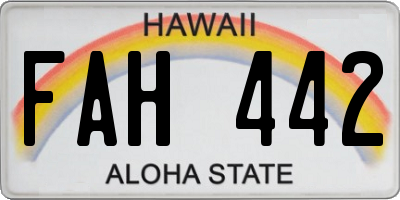 HI license plate FAH442