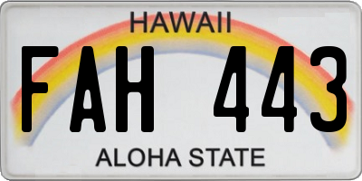 HI license plate FAH443
