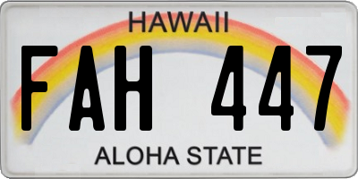 HI license plate FAH447