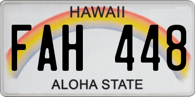 HI license plate FAH448
