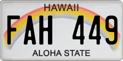 HI license plate FAH449