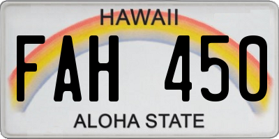 HI license plate FAH450