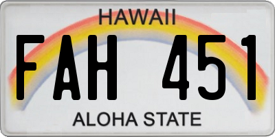 HI license plate FAH451
