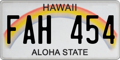 HI license plate FAH454