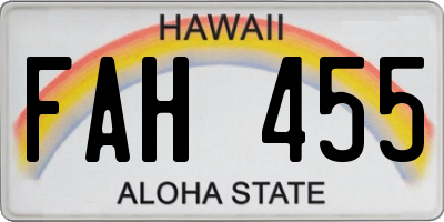 HI license plate FAH455