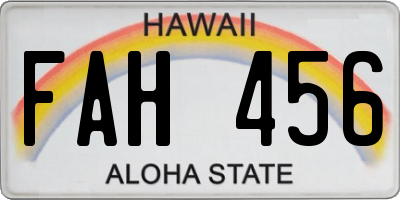 HI license plate FAH456