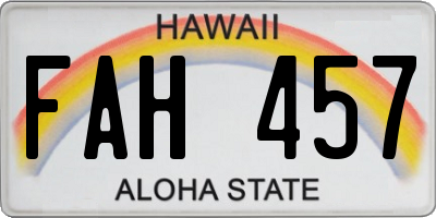 HI license plate FAH457