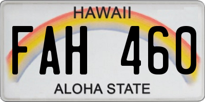 HI license plate FAH460