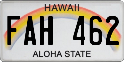 HI license plate FAH462