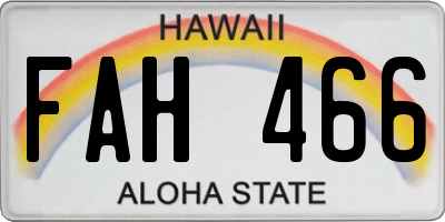 HI license plate FAH466