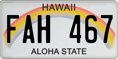 HI license plate FAH467