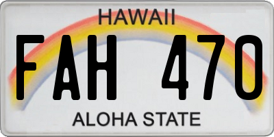 HI license plate FAH470