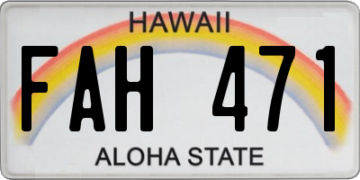 HI license plate FAH471