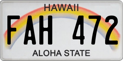 HI license plate FAH472