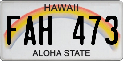 HI license plate FAH473