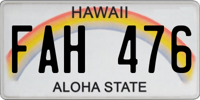HI license plate FAH476