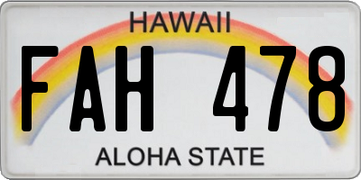 HI license plate FAH478