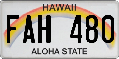 HI license plate FAH480