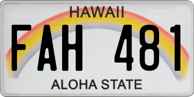 HI license plate FAH481