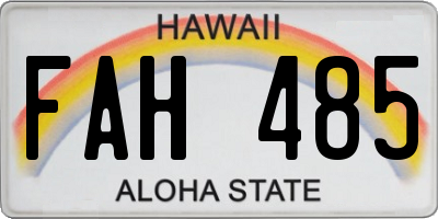 HI license plate FAH485