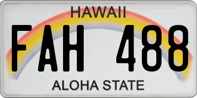 HI license plate FAH488