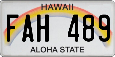 HI license plate FAH489