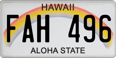 HI license plate FAH496