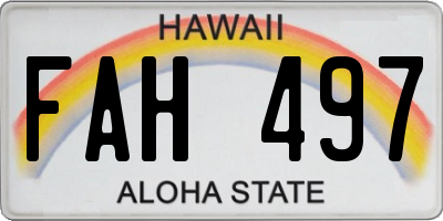 HI license plate FAH497