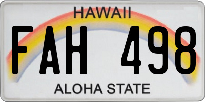 HI license plate FAH498