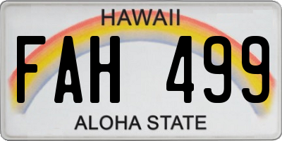 HI license plate FAH499